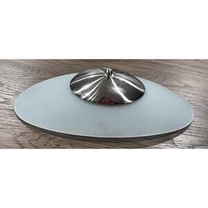 FROSTED GLASS CANOE LAMP SHADE ONLY SAUCER 16"